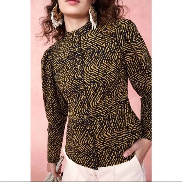 Ulla Johnson Prudence Blouse Size 2 Cotton Poplin Button Down Puff Sleeve - Picture 1 of 13